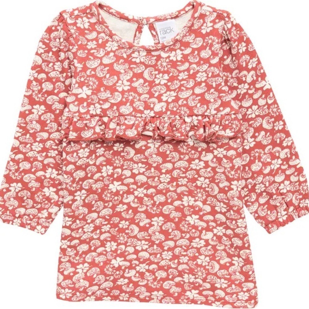 Ruffle Waist Dress by Nordstrom Rack, Sizes 9M and 12M, Rust Etruscan (Red), NWT